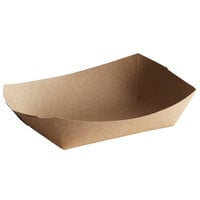 #250 2 1/2 lb. Natural Eco-Kraft Customizable Paper Food Tray - 500/Case