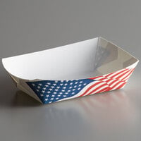 #200 2 lb. USA Flag Paper Food Tray - 1000/Case