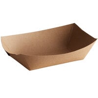 #200 2 lb. Natural Eco-Kraft Customizable Paper Food Tray - 1000/Case