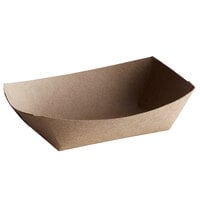 #25 1/4 lb. Natural Eco-Kraft Customizable Paper Food Tray - 250/Pack