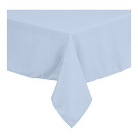 Intedge 54" x 81" Rectangular Light Blue 100% Polyester Hemmed Cloth Table Cover
