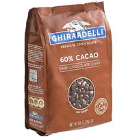 Ghirardelli 60% Cacao Dark Chocolate .5M Baking Chips 5 lb. - 2/Case