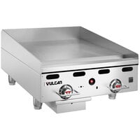 Vulcan MSA24-102 24" Countertop Liquid Propane Griddle with Snap Action Thermostatic Controls - 54,000 BTU