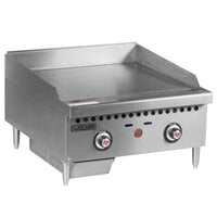 Vulcan VCRG24-T1 Natural Gas 24" Countertop Griddle with Snap-Action Thermostatic Controls - 50,000 BTU