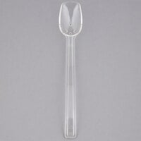 Thunder Group 10" Clear Polycarbonate .75 oz. Perforated Salad Bar / Buffet Spoon