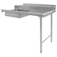 Eagle Group SDTR-48-16/3 48" Right Side 16 Gauge 304 Series Stainless Steel Soil Dish Table