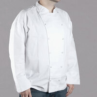 Chef Revival Cuisinier J015 Unisex White Customizable Executive Long Sleeve Chef Coat - S