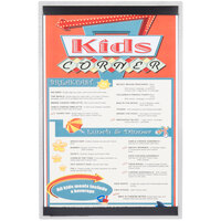 Menu Solutions ALSIN17-ST 11" x 17" Alumitique Single Panel Brushed Finish Aluminum Menu Board with Top and Bottom Strips