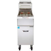 Vulcan 1VK65A-2 PowerFry5 65-70 lb. Liquid Propane Floor Fryer with Solid State Analog Controls - 80,000 BTU