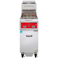 Vulcan 1VK85CF-1 PowerFry5 85-90 lb. Natural Gas Floor Fryer with Computer Controls and KleenScreen Filtration System - 90,000 BTU
