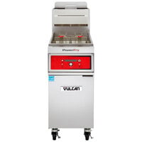 Vulcan 1VK65D-1 PowerFry5 65-70 lb. Natural Gas Floor Fryer with Solid State Digital Controls - 80,000 BTU