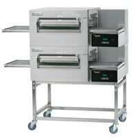 Lincoln 1180-2V Impinger II 1100 Series Ventless Double Electric Conveyor Oven Package - 240V, 10 kW, 1 Phase