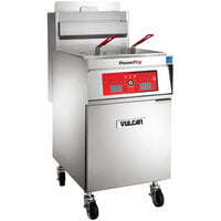 Vulcan 1TR85D-1 PowerFry3 Natural Gas 85-90 lb. Floor Fryer with Solid State Digital Controls - 90,000 BTU