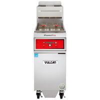 Vulcan 1TR45DF-1 PowerFry3 Natural Gas 45-50 lb. Floor Fryer with Solid State Digital Controls and KleenScreen Filtration System - 70,000 BTU