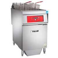 Vulcan 1ER85DF-2 85 lb. Electric Floor Fryer with Digital Controls and KleenScreen Filtration - 480V, 3 Phase, 24 kW