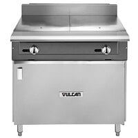 Vulcan V236HB-NAT V Series Natural Gas Heavy-Duty Range with 36" Hot Top and Cabinet Base - 60,000 BTU