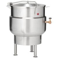 Vulcan K20DL Direct Steam 20 Gallon Stationary 2/3 Steam Jacketed Kettle