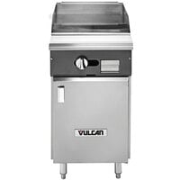 Vulcan VGM18B-NAT V Series Natural Gas 18" Heavy-Duty Manual Range with Griddle Top and Cabinet Base - 30,000 BTU