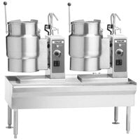 Vulcan VEKT50/66 50" Table with (2) 6 Gallon Electric Tilting Kettles - 208V, 15 kW