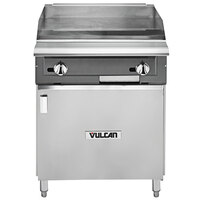 Vulcan VGT24B-NAT V Series Natural Gas 24" Heavy-Duty Thermostatic Range with Griddle Top and Cabinet Base - 60,000 BTU