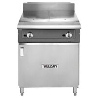 Vulcan V224HB-NAT V Series Natural Gas Heavy-Duty Range with 24" Hot Top and Cabinet Base - 60,000 BTU