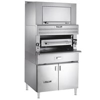 Vulcan VIR1BF-NAT Natural Gas Upright Infrared Broiler with Cabinet Base and Finishing Oven - 100,000 BTU
