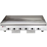 Wolf WEG72E-208/1 72" Electric Countertop Griddle with Thermostatic Controls - 208V, 1 Phase, 32.4 kW