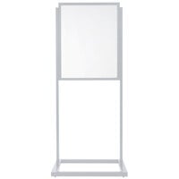 Aarco BPH1S Boaster 24 1/2" x 63" Silver Double Sided Freestanding Poster / Sign Holder