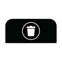 Rubbermaid 1961572 Configure Black Landfill Sign for 15 Gallon Waste Container