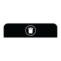 Rubbermaid 1961574 Configure Black Landfill Sign for 33 Gallon Waste Container