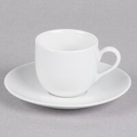 10 Strawberry Street RB0011 Classic White 3 oz. White Porcelain Ballet Espresso Cup with Saucer - 24/Case