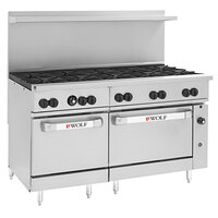 Wolf C60SC-10BP Challenger XL Series Liquid Propane 60" Range with 10 Burners, 1 Standard, and 1 Convection Oven - 358,000 BTU