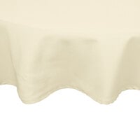 Intedge Round Ivory Hemmed 65/35 Poly/Cotton Blend Cloth Table Cover