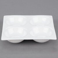 Arcoroc L3203 Appetizer 5 5/8" Four Compartment Porcelain Dish by Arc Cardinal - 24/Case