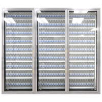 Styleline CL2472-HH 20//20 Plus 24" x 72" Walk-In Cooler Merchandiser Doors with Shelving - Anodized Satin Silver, Right Hinge - 3/Set