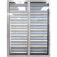 Styleline CL2472-HH 20//20 Plus 24" x 72" Walk-In Cooler Merchandiser Doors with Shelving - Anodized Satin Silver, Left Hinge - 2/Set