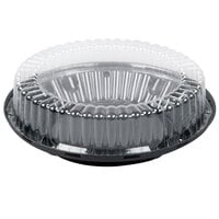 D&W Fine Pack 10" Black Pie Container with Clear High Dome Lid - 160/Case