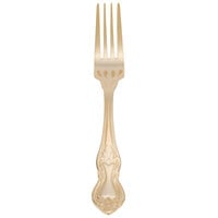 10 Strawberry Street CRWNGLD-DF Crown Royal 7 3/4" Gold Plated 18/0 Heavy Weight Stainless Steel Dinner Fork - 12/Case