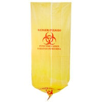44 Gallon 17 Microns 37" x 50" High Density Yellow Infectious Linen Isolation Medical Waste Bag / Biohazard Bag - 200/Case