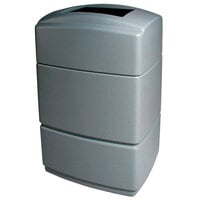 Commercial Zone 770735 PolyTec Series Silver 40 Gallon Rectangular Trash Can