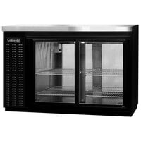 Continental Refrigerator BB50SNSGDPT 50" Black Shallow Depth Pass-Through Sliding Glass Door Back Bar Refrigerator