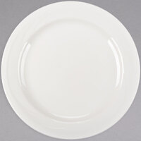 Libbey 950038333 Cascade 10 5/8" Ivory (American White) Round Medium Rim Flint Porcelain Plate - 12/Case