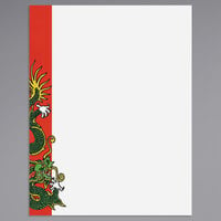 Choice 8 1/2" x 11" Menu Paper - Asian Themed Dragon Design Left Insert - 100/Pack