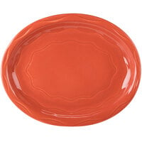Libbey 903034008 Cantina 11 5/8" Cayenne Carved Porcelain Oval Platter - 12/Case