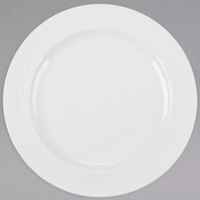 Libbey 950038867 Cascade 7 1/4" Ivory (American White) Round Medium Rim Stacking Low Profile Flint Porcelain Plate - 36/Case