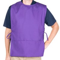 Intedge Purple Adjustable Poly-Cotton Cobbler Apron with 2 Pockets - 29" x 17.5"