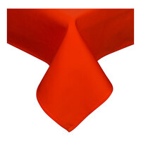 Intedge 64" x 120" Rectangular Orange Hemmed 65/35 Poly/Cotton Blend Cloth Table Cover