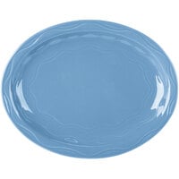 Libbey 903032615 Cantina 9 5/8" x 7 5/8" Blueberry Carved Oval Porcelain Platter - 12/Case