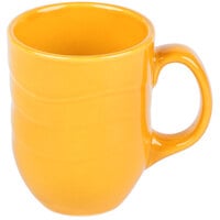 Libbey 903033004 Cantina 11 oz. Saffron Carved Porcelain Mug - 12/Case
