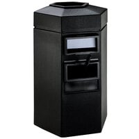 Commercial Zone 755301 45 Gallon Islander Series Black Bermuda 1 Hexagonal Waste Container with Paper Towel Dispenser, Squeegee, and Windshield Wash Station
